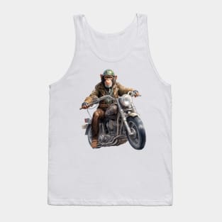 Monkey Biker Retro Motorcycle Tank Top